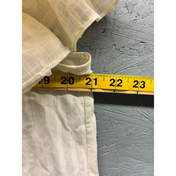 Ces Femme Blouse Women's Medium Cream Square Neck Ruffle Flutter Sleeve Top - Picture 7 of 10